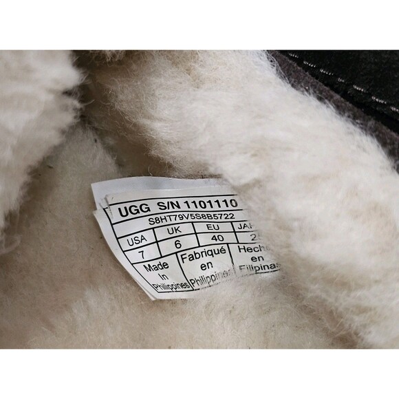 UGG Ascot Slip On Loafers Espresso Brown Comfort Shoes Wool Sherpa Lined Mens 7 - Picture 5 of 15